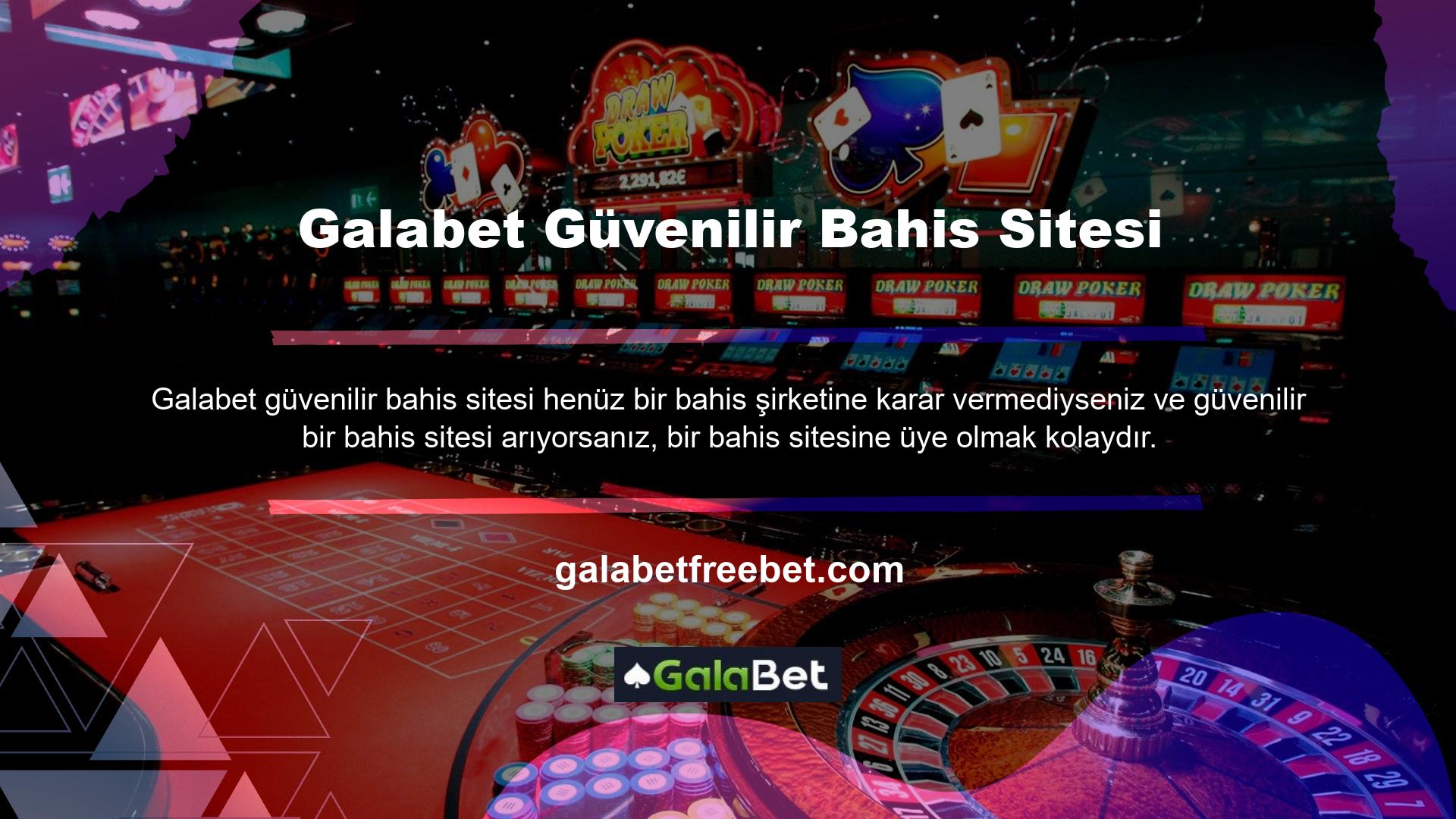 Galabet casino oyun tutkunlarına fırsatlar sunmanın yanı sıra güvenli bir oyun ortamı da yaratıyor